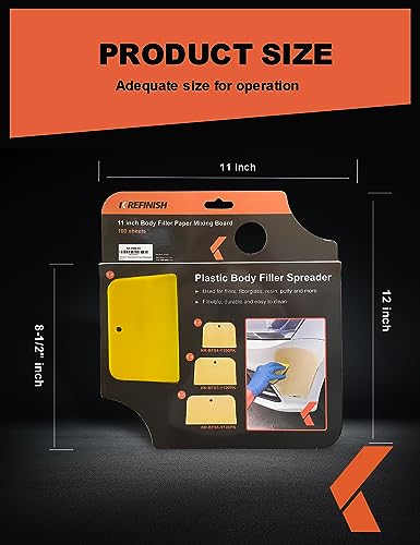 KREFINISH Body Filler Mixing Board Disposable Paper Mixing Board Sheets, Superior Mixing Pad for Contamination Free Body Filler Mixing, 100Pcs Solvent Resistant Tear-Off Quick-Mixing Papers by KREFINISH - Image 4