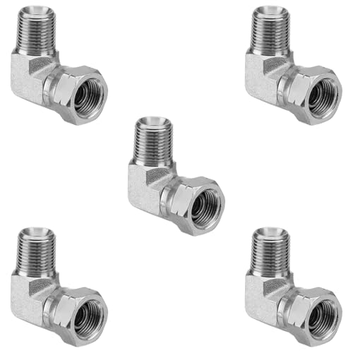 Image of 90 Elbow Hydraulic Fitting: 3 /8 inch NPTF Male x 3 /8 inch NPSM Female