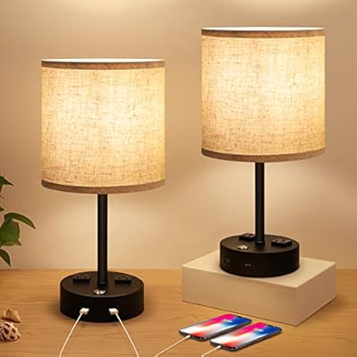 Amazon - Save 20%: Bedside Lamps, Nightstand Lamps for Bedrooms Set of 2, Touch Control Dimmab…