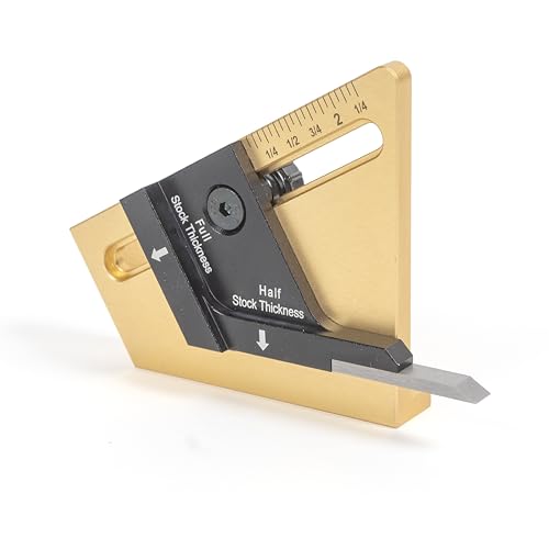HALFSET PRO Precision Center Gauge – Instantly Find Exact Half Thickness of Wood Stock, Set Table Saw Blade, Dado & Router Bit Height Accurately – No Math, No Measuring Woodworking Tool