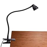 PSIVEN Clip on Light, Dimmable Clamp Desk Lamp (3000-6500K Adjustable Color Temperature, Eye Care, U