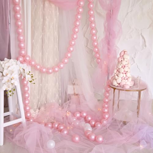 Teyva 100 Pcs Pearl Ball Garland 2.2 Inches Macaron Pink by Teyva Daily - Used condition - US$30.76