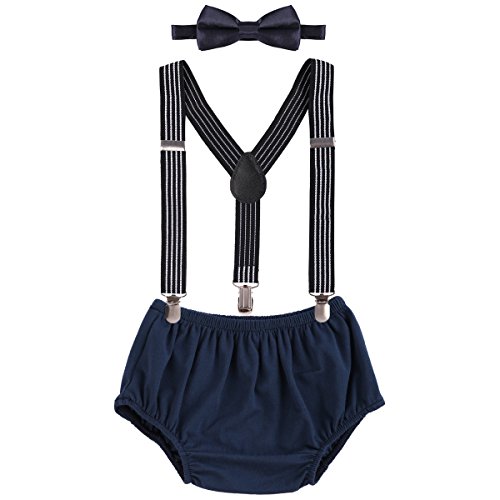 Baby Boys Adjustable Y Back Elastic Strong Clip Suspenders Outfit First Birthday Bloomers Bowtie Set Little Striped #TOP9