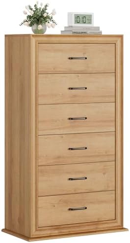 Amazon.com: VINGLI Unfinished 6 Drawer Dresser, Natural Solid Wood ...