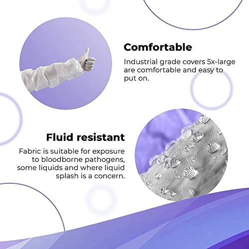Amz Medical Supply Disposable Coveralls For Men, Women, X-Large, Pack Of 5 White Hazmat Suits Disposable With Hood, Zipper, 60Gsm Microporous Hazmat Suit Costume, Waterproof Lab Coveralls Disposable #TOP3