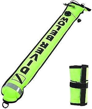 Keenso 4FT Surface Marker Buoy, Dive Flag Inflatable Surface Marker Diving Marker SMB Surface Signal Buoy for Diving Accessories
