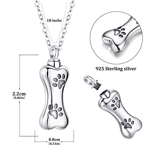 Aniu Dog Cremation Jewelry For Ashes, 925 Sterling Silver Urn Necklace For Women, Pet Ashes/Hair Keepsake Locket Pendant #TOP5