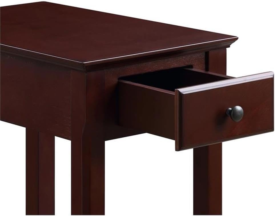 Acme Bertie Wooden Accent Table with Storage Drawer and 1 Tier Shelf in Espresso