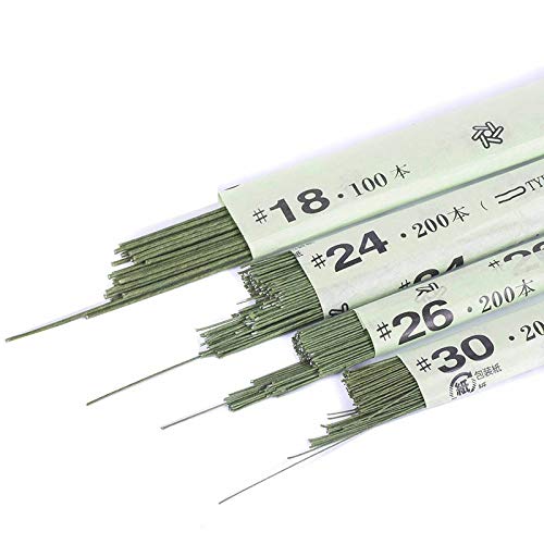 Artipistilos® Fil Floral Japonais Doublé De Papyrus Tressé Vert 36 Cm - 0,45 Mm, Vert - Fil De Fer Recouvert Cover