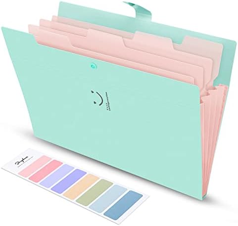 SKYDUE Expanding File Folder,Expandable Folder,Letter A4 Paper Accordion Document Organizer (Jade)