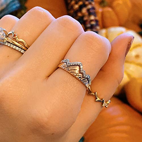 Bolognifi 2023 Fashion 2PCS Forward com Antecipação Incentivar o Tamanho do Anel 5-11, Presente de J