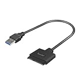 Teorder SATA to USB Adapter Cable Universal Serial Bus 3.0 Series ATA III Adaptor with UASP USB-IF 22Pin(7Pin+15Pin) 21'' Converter for 2.5" Hybird Hard Disk HHD HDD SSD
