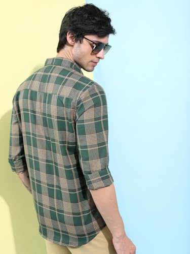 Image of Highlander Men's Slim Fit Checks Shirt | Long Sleeves | Regular Collar | Casual Shirts for Men