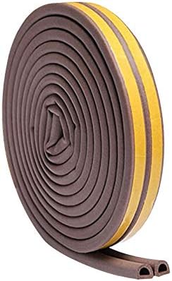 Foam Insulation Tape, self Adhesive Foam Strip 12mm(W) x 10mm(T) x 5M(L) Weather Stripping for Doors and Windows, Window Draught excluder, Door Soundproofing, Shockproof, Furniture Protective