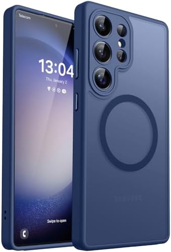 CANSHN für Samsung Galaxy S23 Ultra Hülle mit Kameraschutz, Dunkelblau