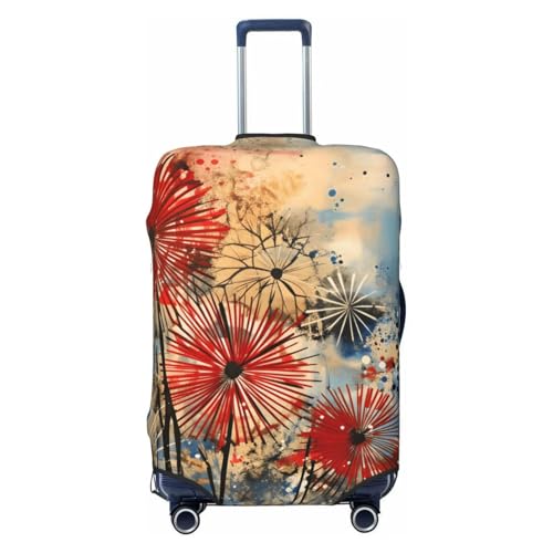YRHSWJXLSXR 4th Of July Travel Luggage Covers Firework Patriotic Fashion Suitcase Cover Printed Elastic Luggage Protector For Wheeled Luggage X-Large