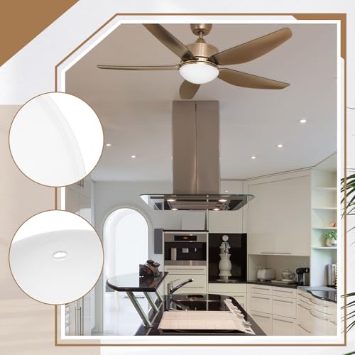 Image of Ceiling Fan Lamp Shades Replacement Frosted Glass Shade for Ceiling Swag Lamp, Pendant, Floor Mounted Fixture or Fan Replacement Globes, 11.8 inch Diameter x 4 inch High, 2 Pack, White