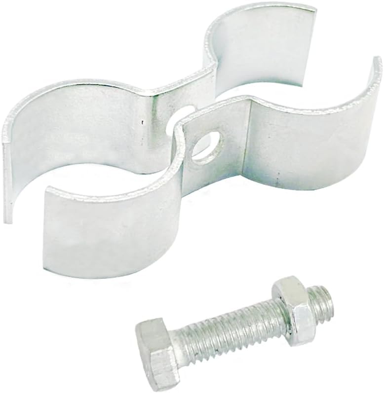 Double Pipe Clamp Chain Link Fence Clamps, 6Pcs Panel Clamps with Wing Nut, Carbon Steel Pipe Clamps for (0.98") Pipes, Ideal for Joining & Securing Gridwall Panels, Temporary Fence, Dog Kennel (25mm)