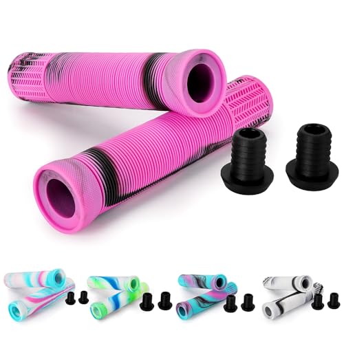 Scooter Grips - Mixed Color MTB & BMX Handlebar Grips | 145mm Soft Grips for Pro Stunt Kick Scooter, Mountain Bike