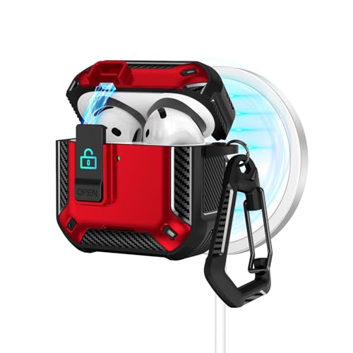 Coque silicone Airpods 1/2 rouge protection rigide antichoc