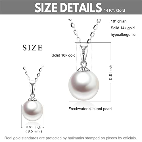 Sisgem 14K White Gold Pearl Pendant Necklace For Ladies thumb #1