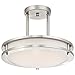 Westinghouse 6400900 11-7/8-Inch ENERGY STAR LED Indoor Semi-Flush Mount Ceiling Fixture, Brushed Nickel Finish with White Acrylic Shade
