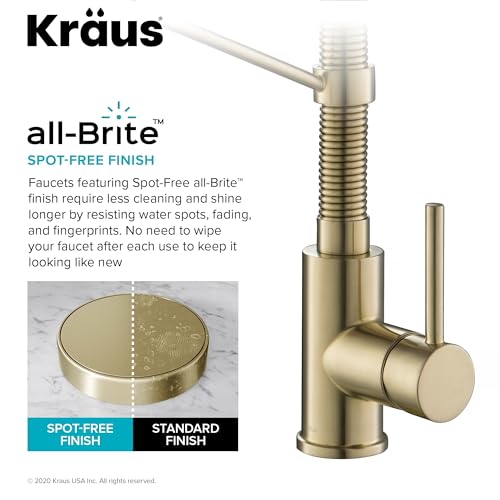 KRAUS Bolden Commercial Style Pull-Down Kitchen Faucet and Purita Water Filter Faucet Combo in Spot Free Antique Champagne Bronze, KPF-1610-FF-100SFACB by Kraus - Image 9