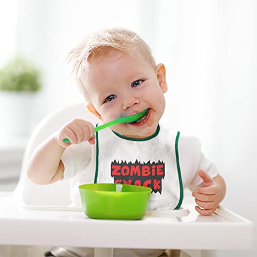 Toddler & Baby Bibs Burp Cloths Novelty Zombie Snack Funny Humor Gag Style D Cotton Baby Items for Baby Girl & Boy White Black Design Only4