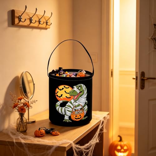 Image of ESSME Dinosaur Basket,Halloween Basket for Dinosaurs Baskets,Gifts Bins,Book Bins Empty.(Halloween Dinosaur)