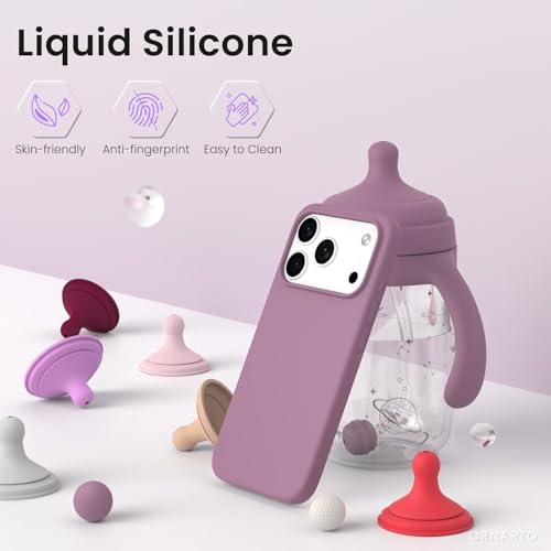 Image of Back Cover Compatible with iPhone 17 Pro Max Case Liquid Silicone Full Protection Shock Proof Back Cover for iPhone 17 Pro Max (Lilac)