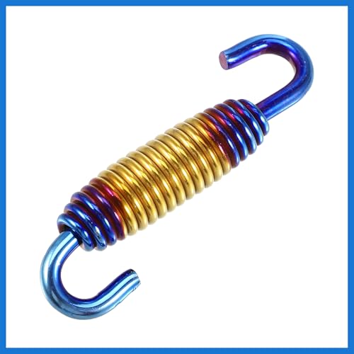 Image of 6 Pcs 58mm 2.28 inch Motorcycle Muffler Exhaust Pipe Spring Universal Stainless Steel Gold Tone Auto Accessories