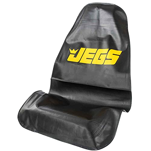 Jegs Protective Mechanic’s Vehicle Seat Cover | 52” High X 27” Wide | Universal Fit | Black With Yellow Jegs Logo | One Per Package #TOP7