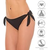 Aquarti Damskie spodnie bikini z boku do wiązania, majtki biodrowe, w pięknych jednolitych kolorach, czarny, 38