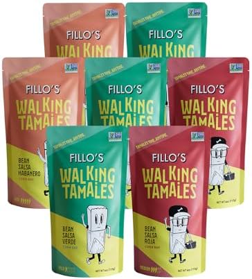 Fillo's Walking Tamales Variety Pack, Ready to Eat Meal, Gluten Free, 7 Pk