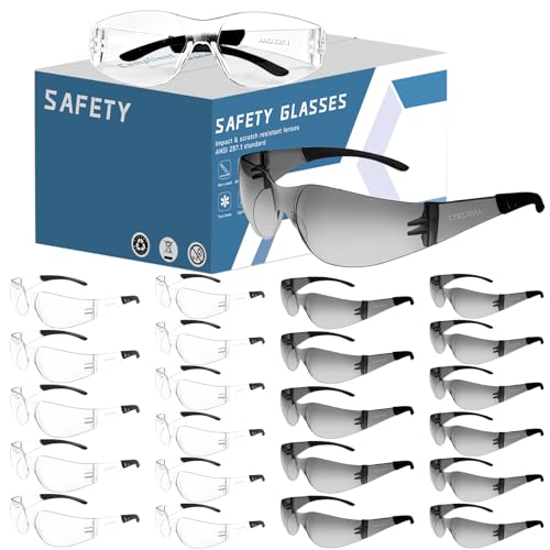 AOOFFIV Clear Safety Glasses Bulk of 24,ANSI Z87.1 Impact Resistant Lens Eye Protection for Lab,Construction