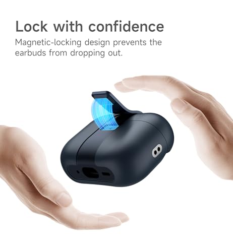 Image of SURITCH for AirPods Pro 2 / Pro Case, Magnetic Lock Bumper Cases Compatible with Airpods Pro 2nd / 1st Generation, Rugged Protective Cover with Stylish Hanging Lanyard Cases for Women Men, Navy