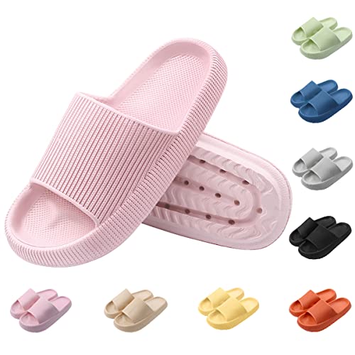 Yuccer Zapatillas de Baño Hombre Chanclas de Piscina y Playa Mujer Zapatillas Casa Verano Antideslizantes Sandalias de Ducha Pantuflas Suela Gruesa para Interior Exterior(40/41, Rosa, numeric_40)