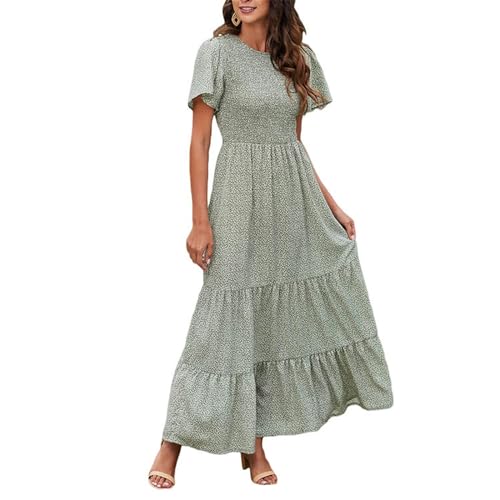 Robe longue plissée imprimée d'été fluide : silhouette sublimée en XXL