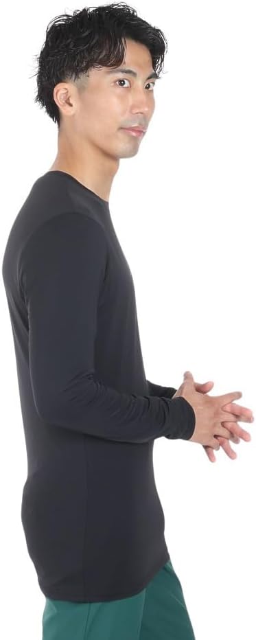 J.Lindeberg 071-21313-019 Golf Wear, Water Absorbent, Quick Drying, Cool to Touch, Long Sleeve, High Neck, 071-21313-019 Black/L/Men's, Black