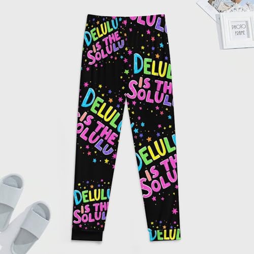 Delulu Is The Solulu Breathable Mens Pajama Pants Lounge Sleep PJ Bottoms Sleepwear Jogger3