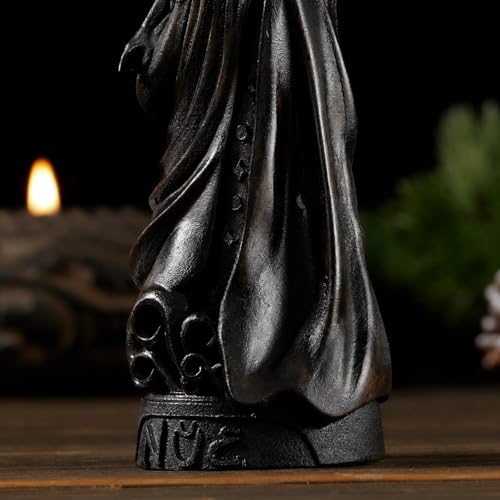 Estatua Diosa Nyx de la Noche en Madera miniatura 4