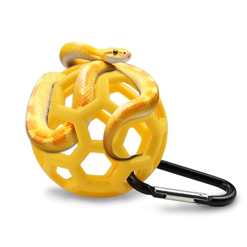 Image of Slim Snake Climbing Accessories Reptile Climbing Ball, Jungle Gym Ball for Small Ball Python Playground Climbing, Snake Enrichment Exercise Snake Balls (Yellow)