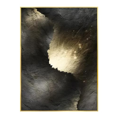 Art abstrait doré rock light et peinture moderne pour mur de salon - 4
