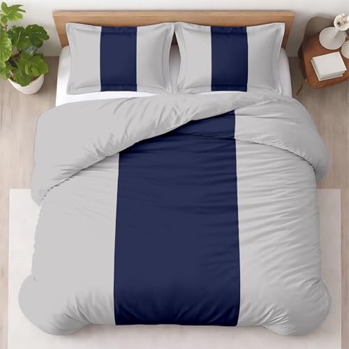 Kotton Culture 3 Pc Full Size Duvet Cover Set -100% Egyptian Cotton 600 Thread Count Ultra Soft Premium Durable Comforter Cover Zipper Closure & Corner Ties (Dashing Blue,80"x90")