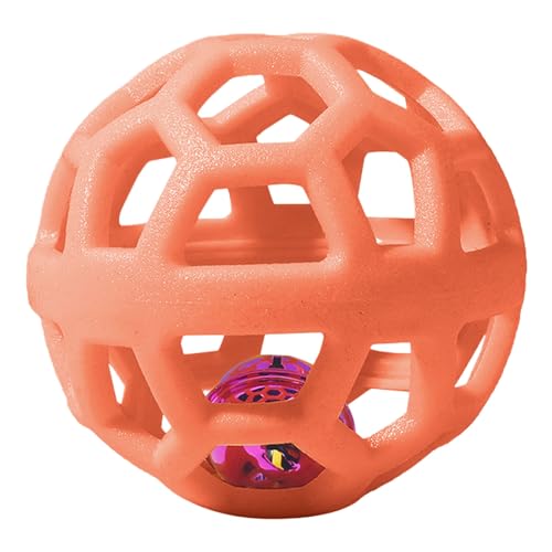 Hollow Ba Lls Be Lls Inside Cleaning Teeth Interactive Training TPR Plastic Rubber Ba LL for P ETS Hollow Be LL Ba LL Dog Interactive Toy Retrieving Training Comprend Be LL Dog (Orange, A)
