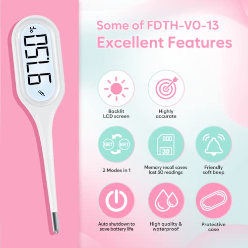 Digital Basal Body Thermometer: Easy@Home Accurate Bbt For Ovulation Tracking & Fast Oral Thermometer With Large Lcd Backlit Display | 1/100Th Degree High Precision & Memory Recall | Ebt-013 #TOP5