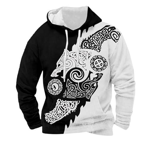 Sweat à capuche motif mythologie nordique au tissu doux exceptionnel