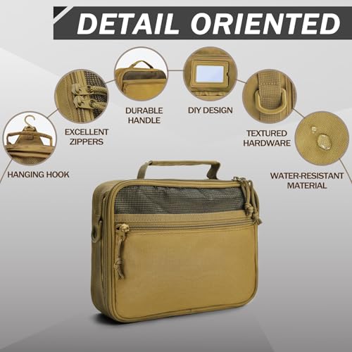 Hanging Travel Toiletry Bag for Men, Large Capacity Dopp Kit, Durable Bathroom Organizer, Water-resistant Shaving Bag for Accessories, Father's Day4