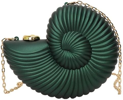 Unique Snail Shaped Acrylic Crossbody Bag for Women, Novelty Conch/Shell Evening Bag Clutch, Hard Shell Chain Shoulder Purse