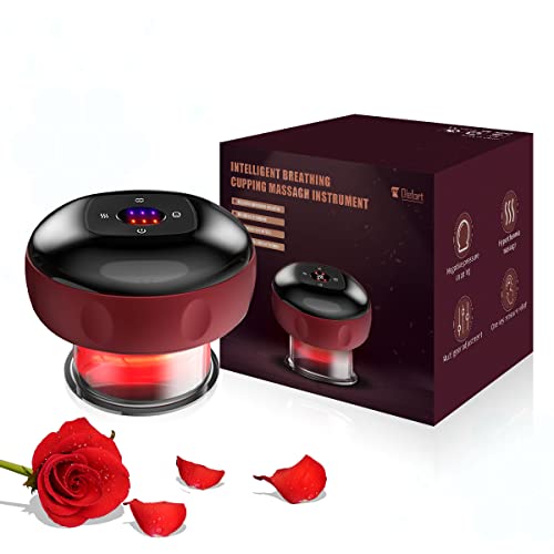 Olefort Cupping Set Electric Cupping Therapy Set with 6-12 Massage Modes Equipped with Heating Therapy for Shoulder, Back and Neck Electric Gua Sha Cupping Massage Tool 6th Gear Red DH083